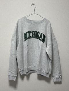 MICHIGANロゴ オーバーサイズスウェット グレー