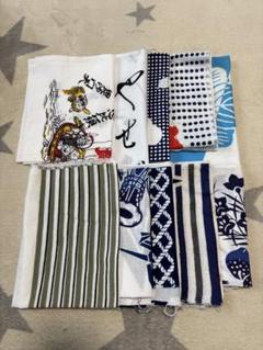 断捨離　手ぬぐい　10枚　③ 手拭い　リメイク材料　ハンドメイド　柿渋染