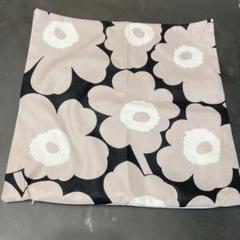 花柄クッションカバー ピンク 黒 白 45cm