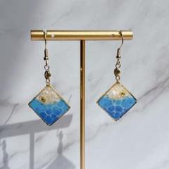波模様のピアス　海
