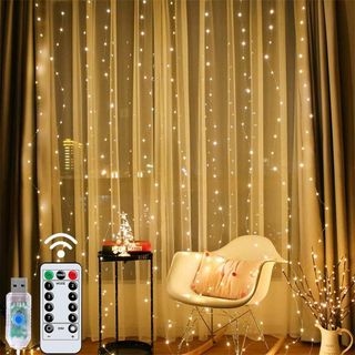 AmmToo LEDイルミネーションライト クリスマス カーテンライト 8種点灯