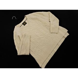 URBAN RESEARCH DOORS アーバンリサーチドアーズ ハミルトンラムズウール Vネック ニット セーター sizeONE/オフホワイト ◇■ レディース