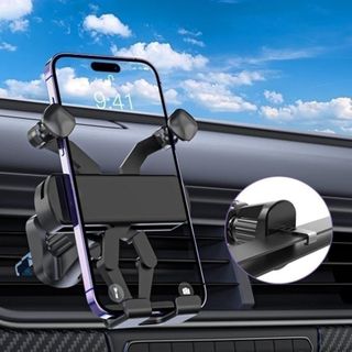 【ドライブ】Ossky スマホホルダー 重力式 車載 取付簡単 ブラック 黒