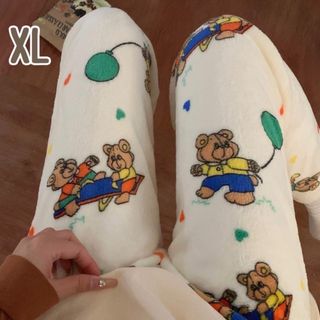 ❤️大人気❤️ズボン レトロ くま パジャマ ルームウェア 韓国 もこもこ クマ