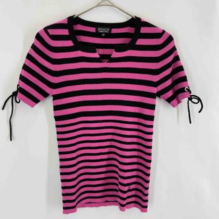 SONIA RYKIEL ソニアリキエル レディース ニット/セーター ショッキングピンク×ブラック ボーダー サイズ32