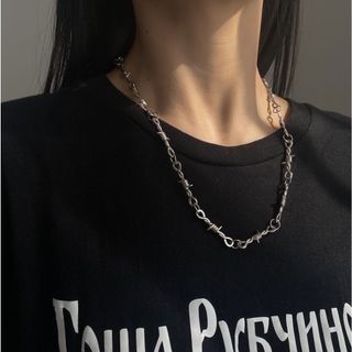 【男女兼用】 ネックレス　シルバー　おしゃれ　シンプル　ストリート