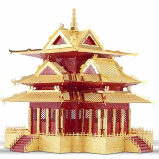【在庫処分】Piececool(ピースクール) 立体パズル 故宮の望塔 メタリッ